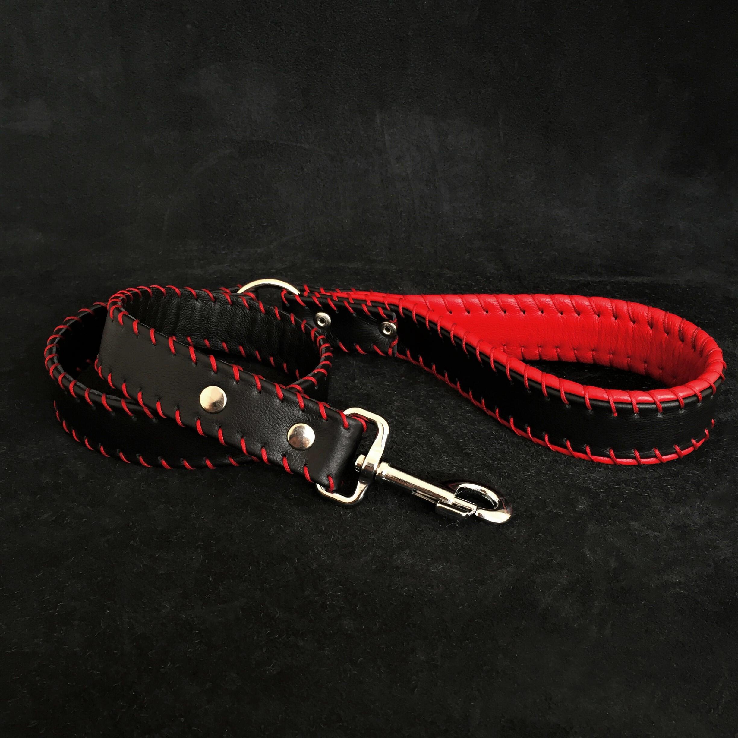 Handstitched soft leather leash-0