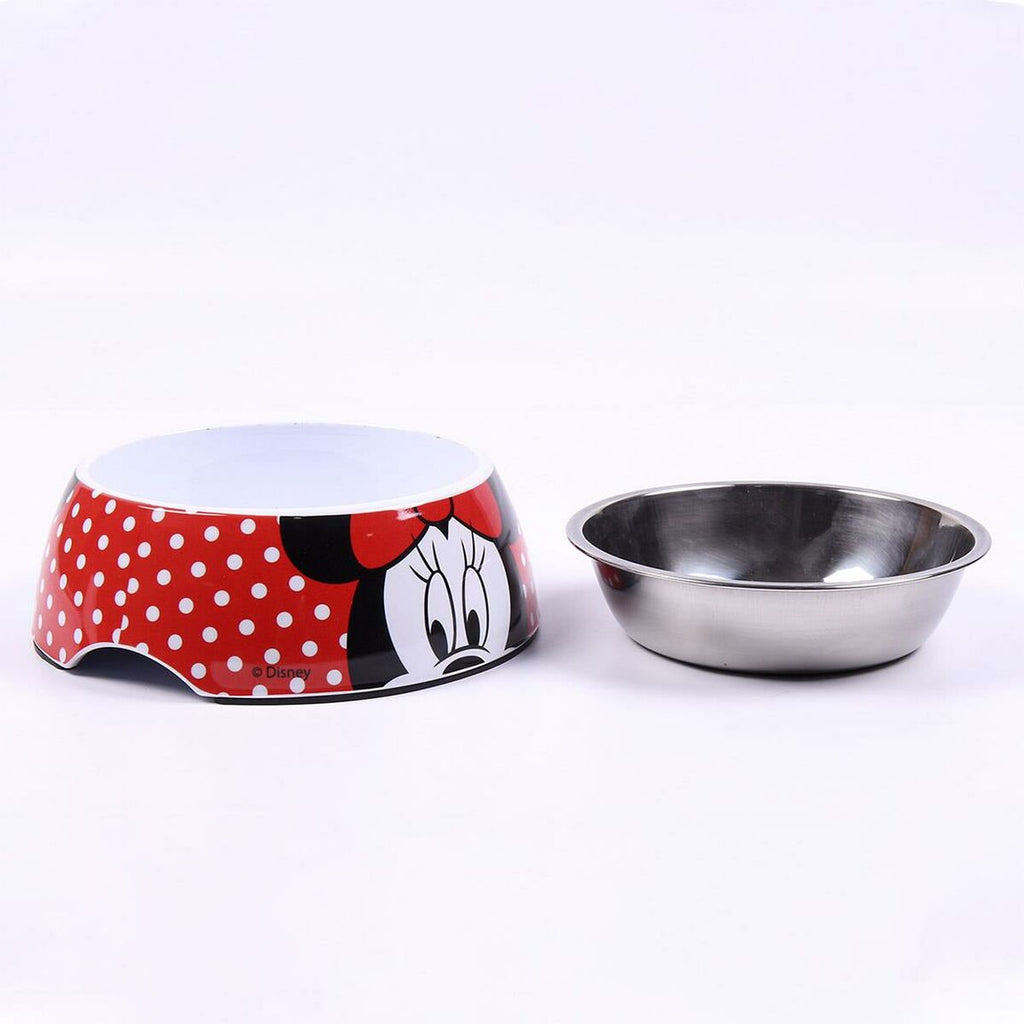 Dog Feeder Minnie Mouse Red Melamin 180 ml Black Metal-3