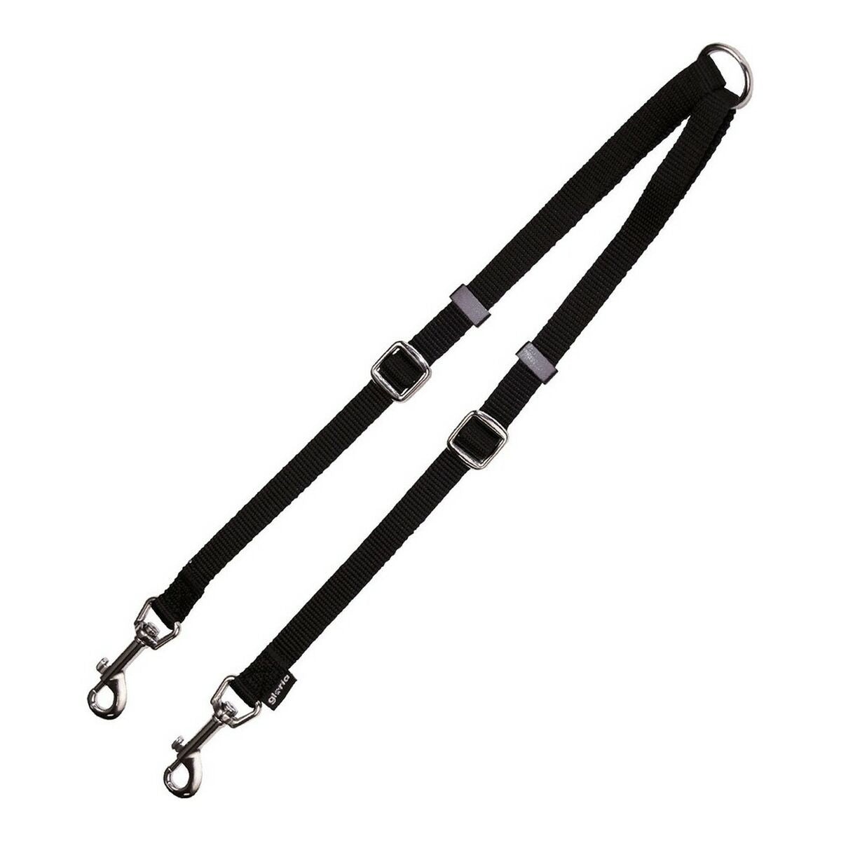 Coupling for 2-dog lead Gloria Black (1.6 x 35-56 cm) (1.6 x 35-56 cm)-0