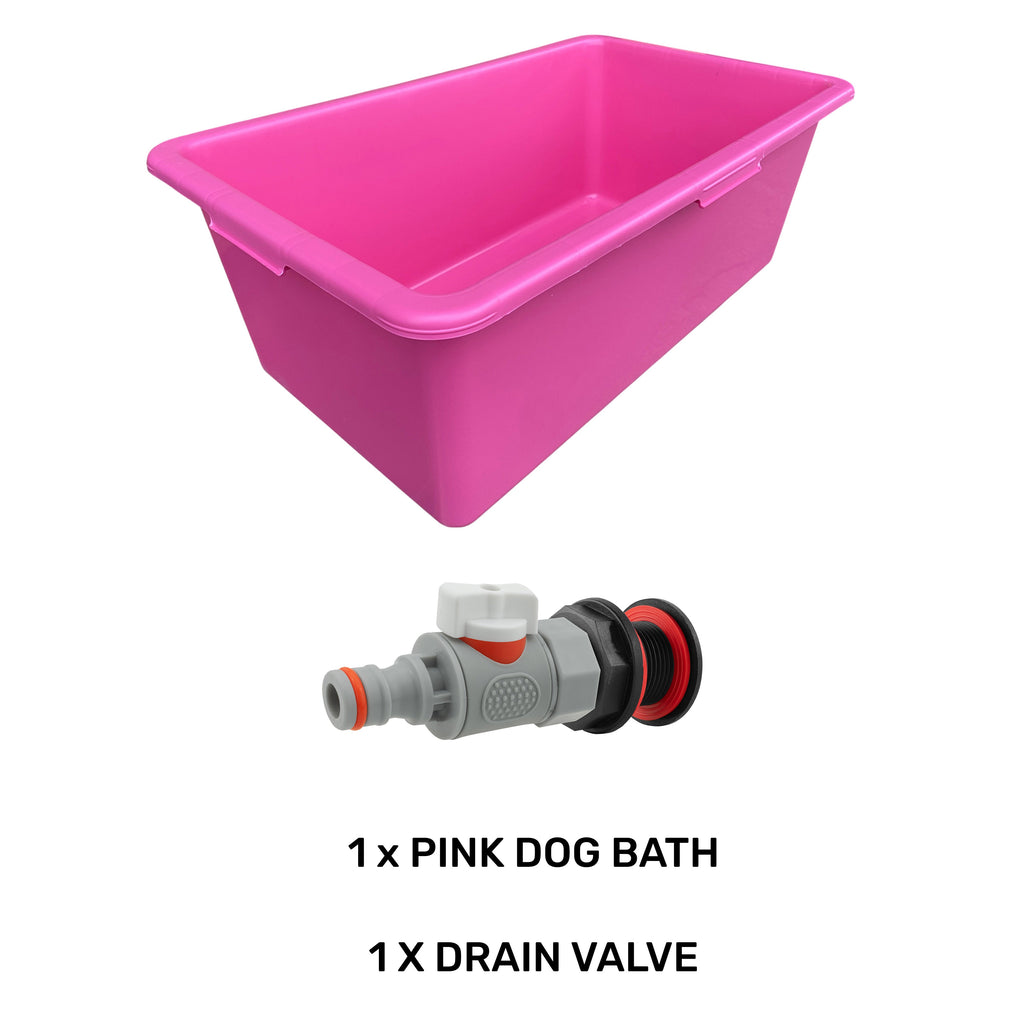 Pink Dog Bath with Drain Valve (WL) DIY Workshop Accessory Pet and Pond Supply-1