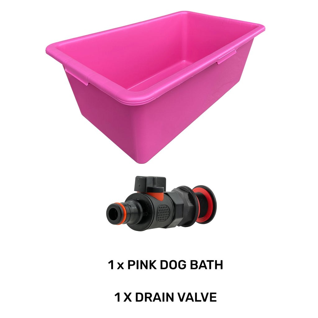 Pink Dog Bath with Drain Valve (Black) BSP Thread Fitting DIY Workshop Accessory-1