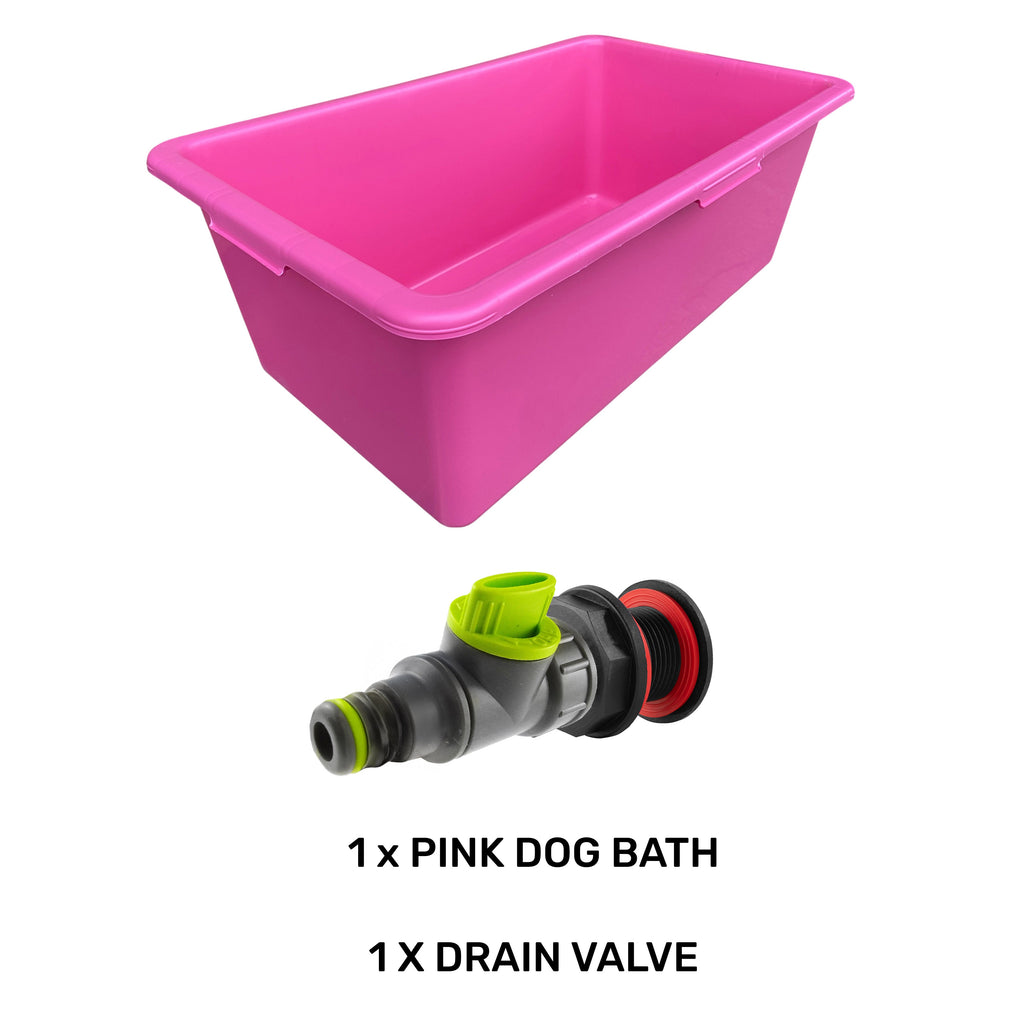 Pink Dog Bath with Drain Valve (Lime) DIY Workshop Accessory Pet and Pond Supply-1