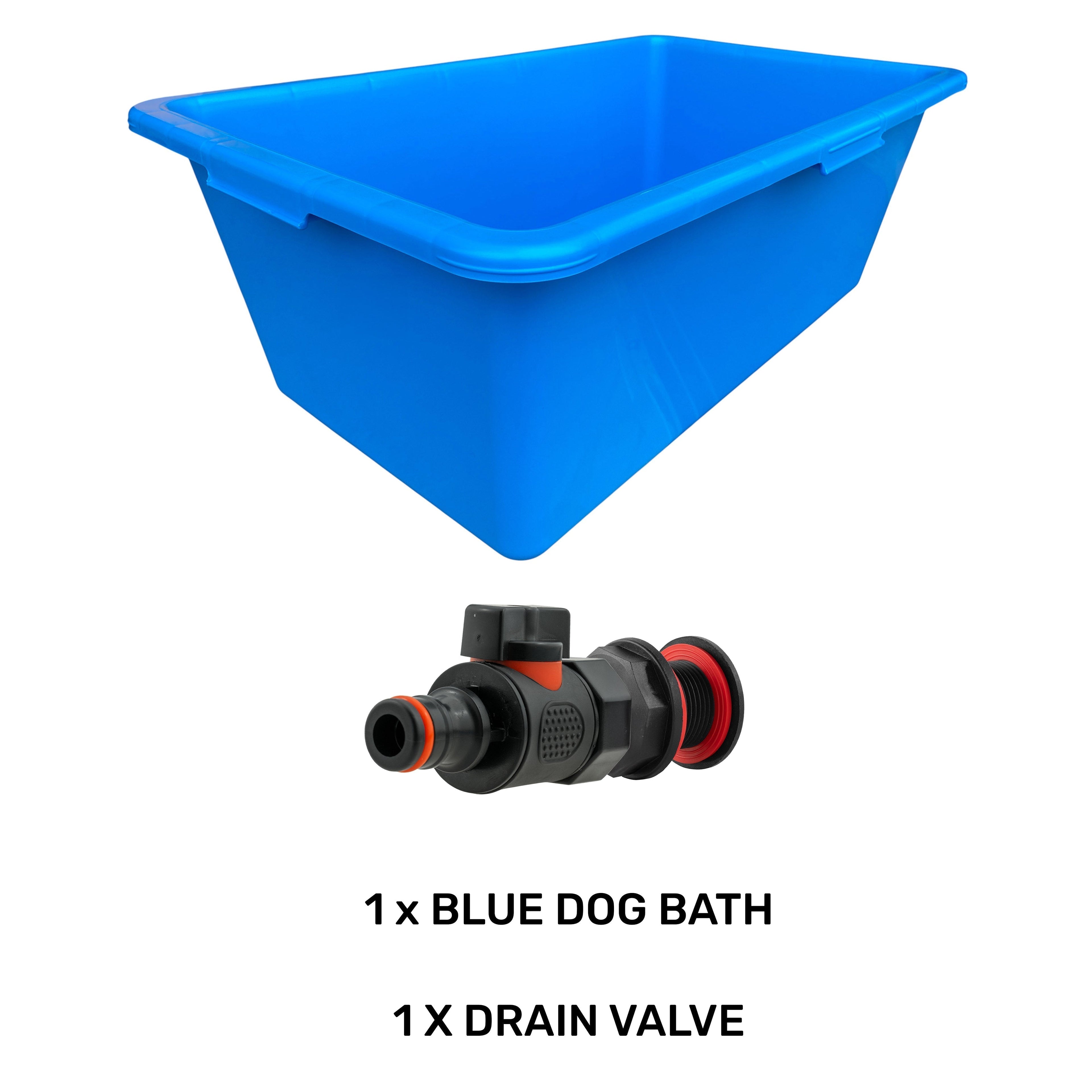 Blue Dog Bath with Drain Valve (Black) BSP Thread Fitting DIY Workshop Accessory-1