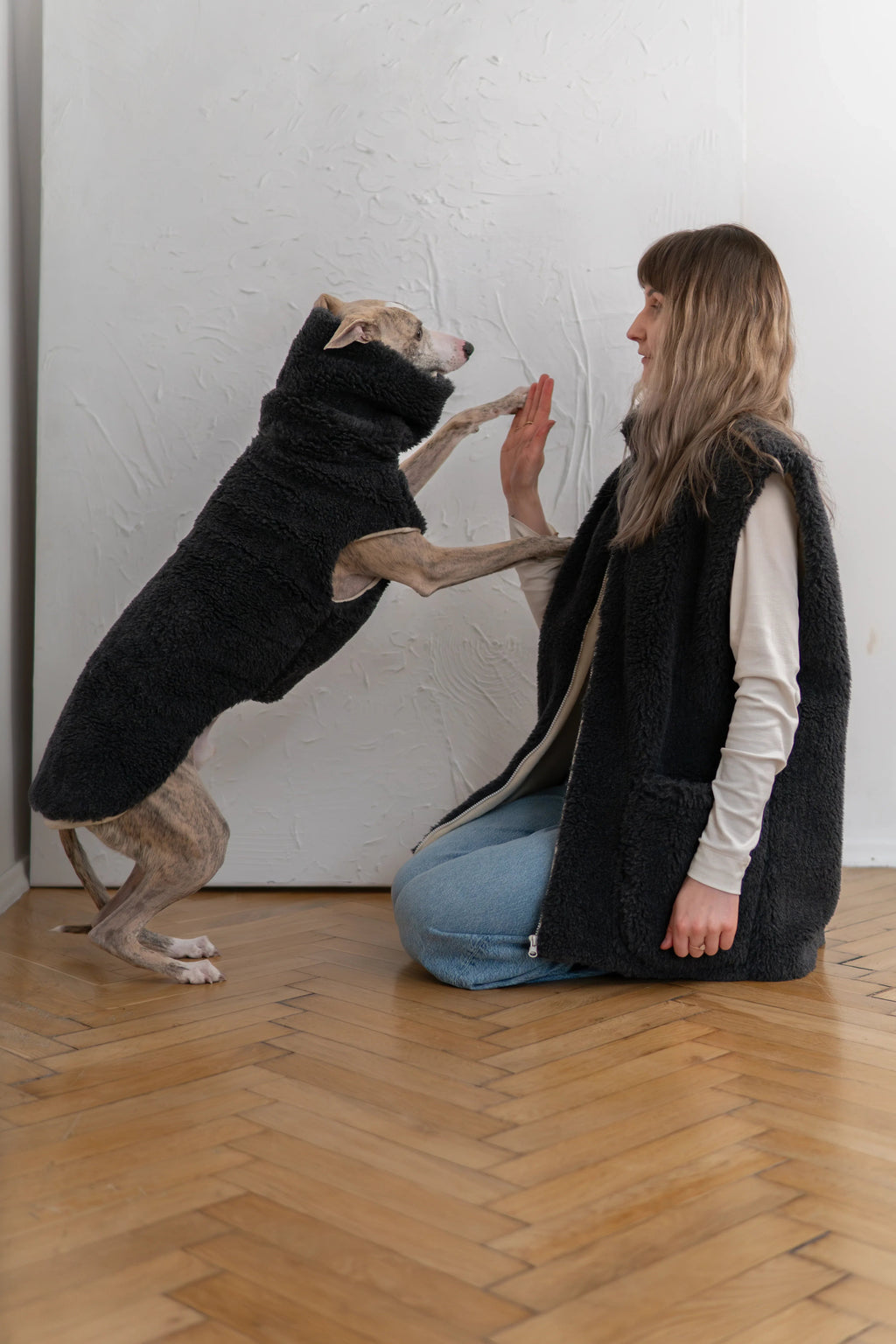 Woolen Dog Vest - Charcoal-0