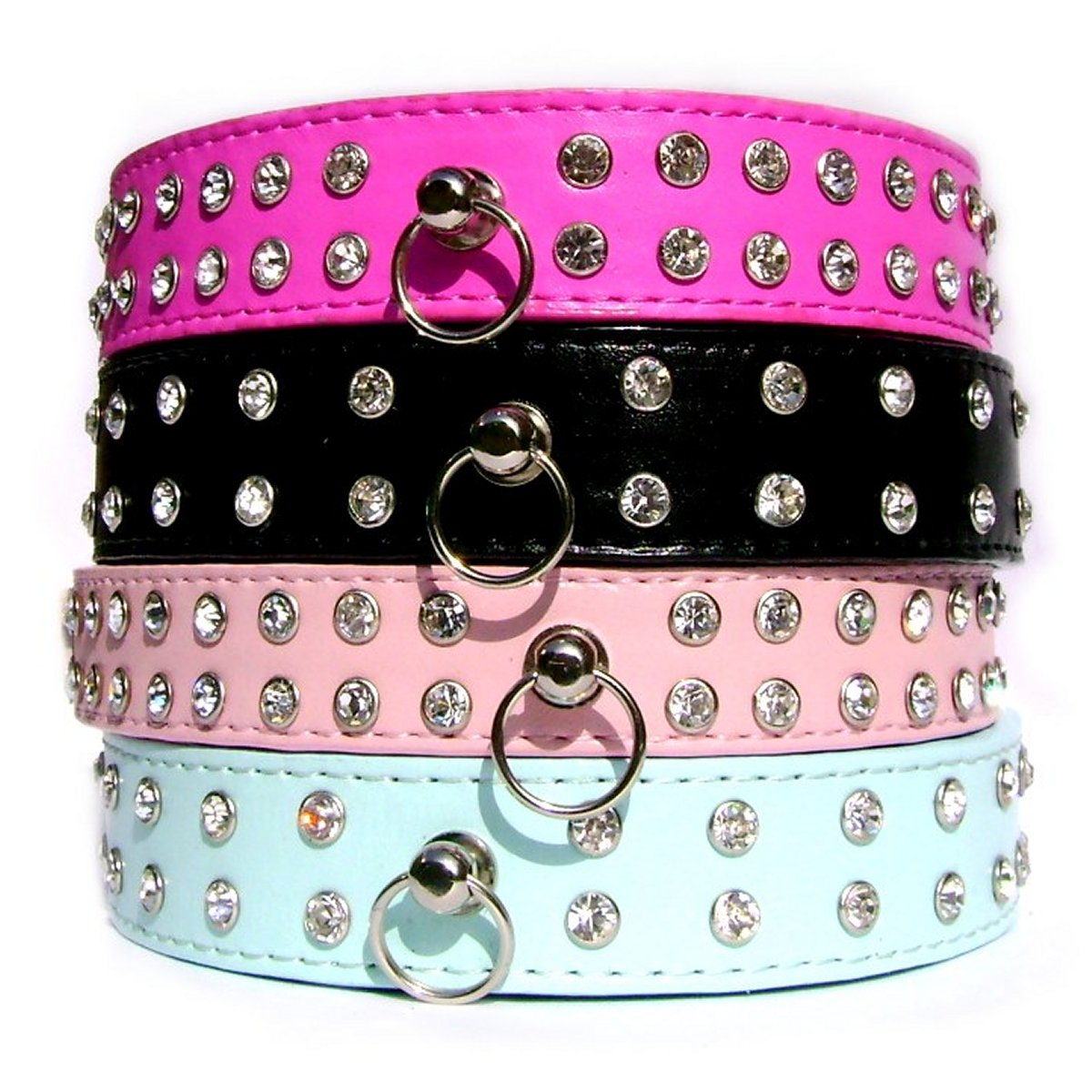 SALE Double Row Diamante Collar - Blue-1