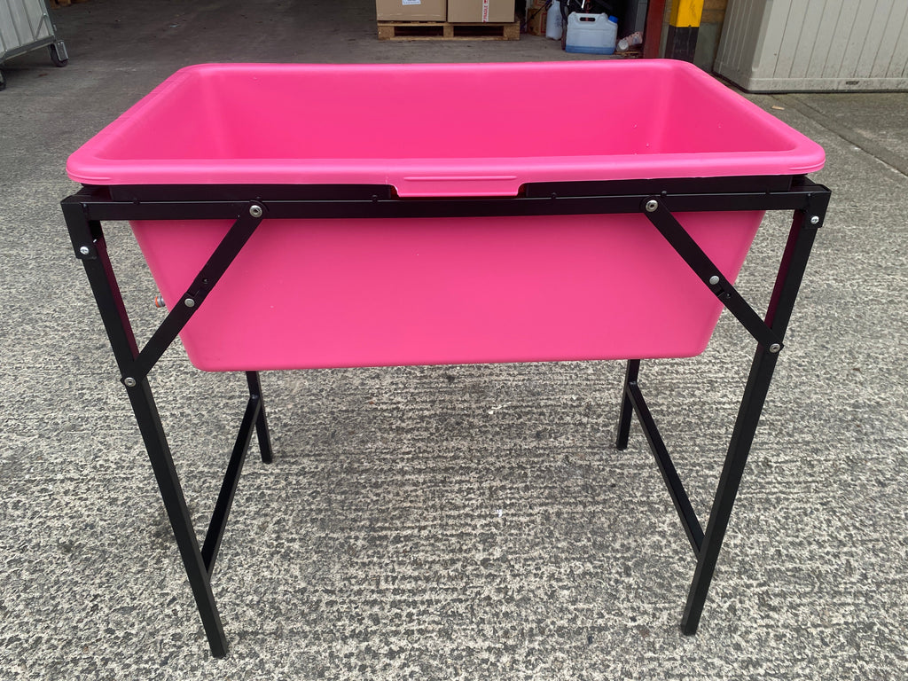 Pink Dog Bath with Drain Valve (WL) and Stand BSP Thread Fitting Water Connector-2