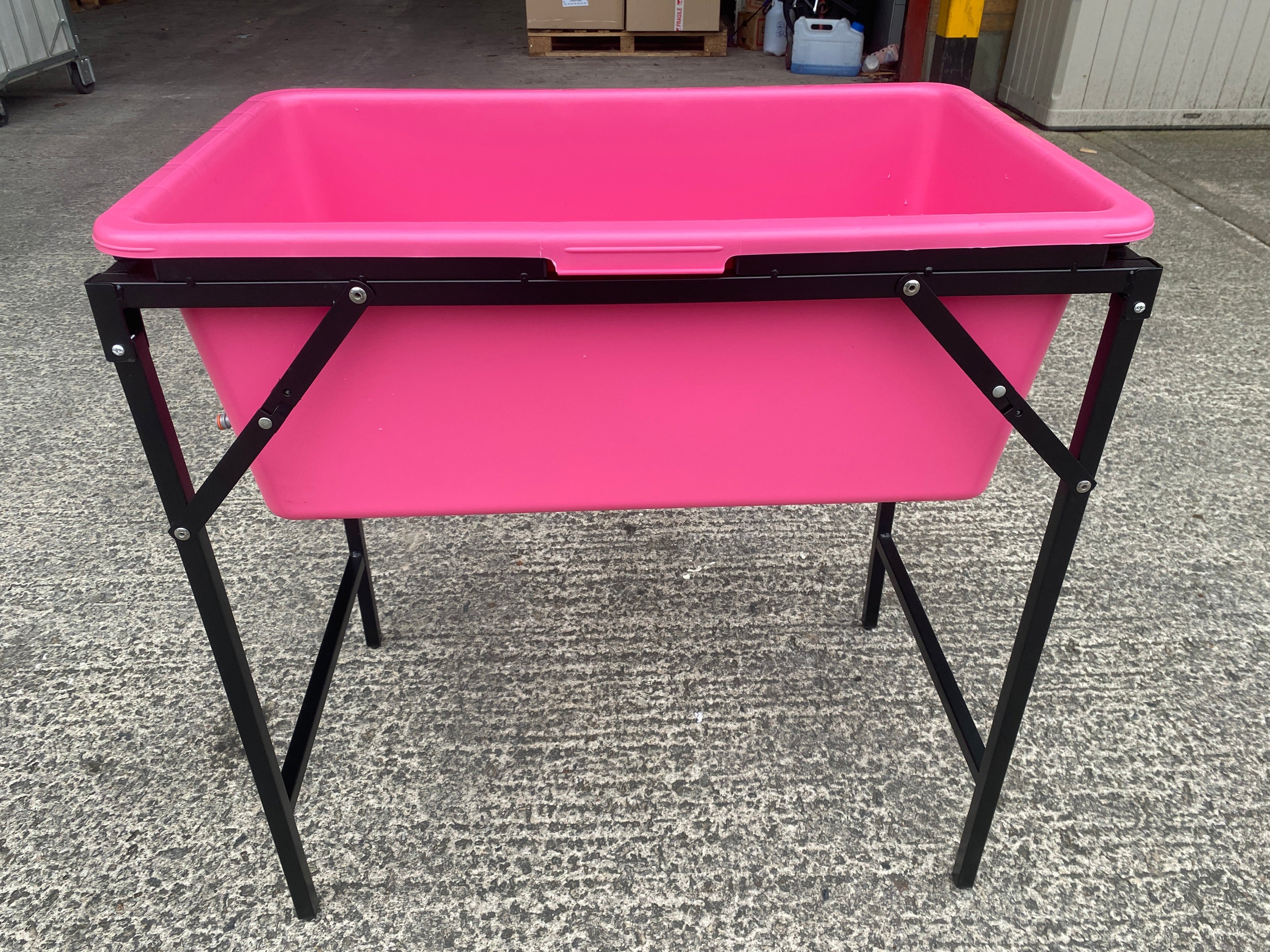 Pink Dog Bath with Drain Valve (WL) and Stand BSP Thread Fitting Water Connector-2