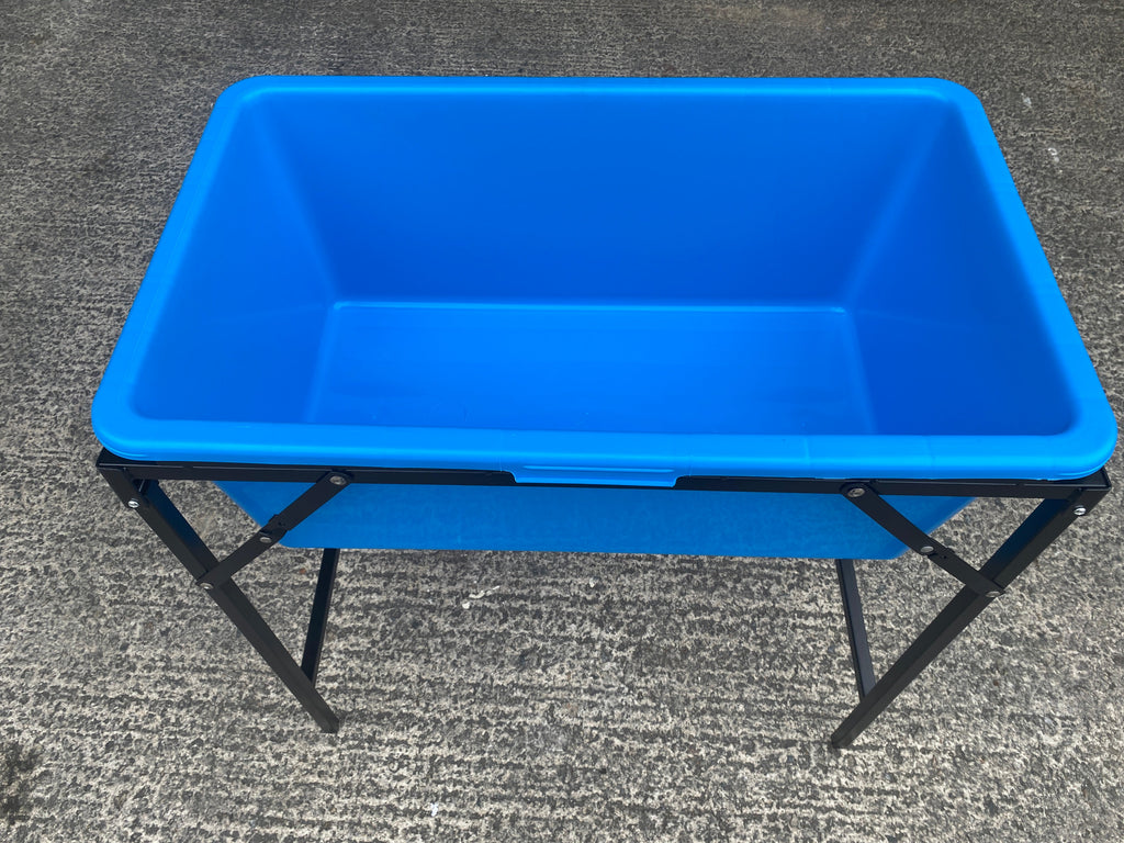 Blue Dog Bath with Drain Valve (WL) and Stand BSP Thread Fitting Water Connector-4