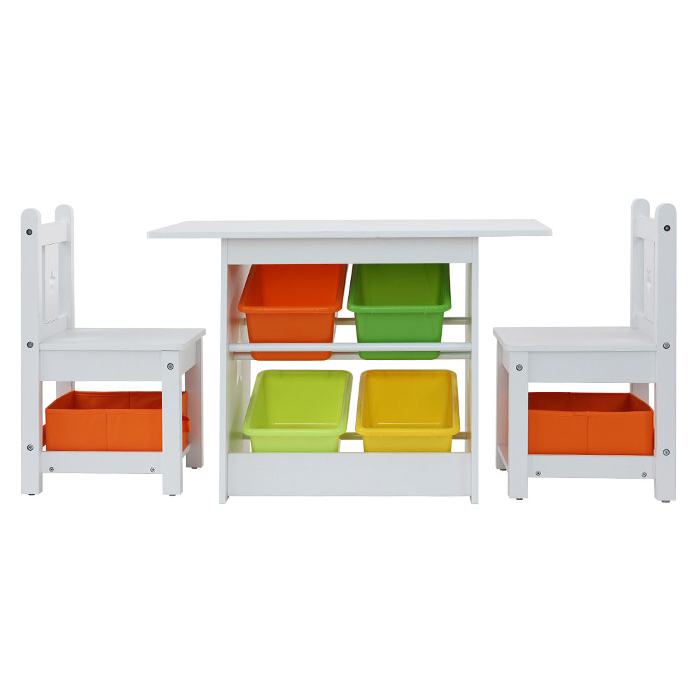 NNEDSZ 3 PCS Kids Table and Chairs Set Children Furniture Play Toys Storage Box-3