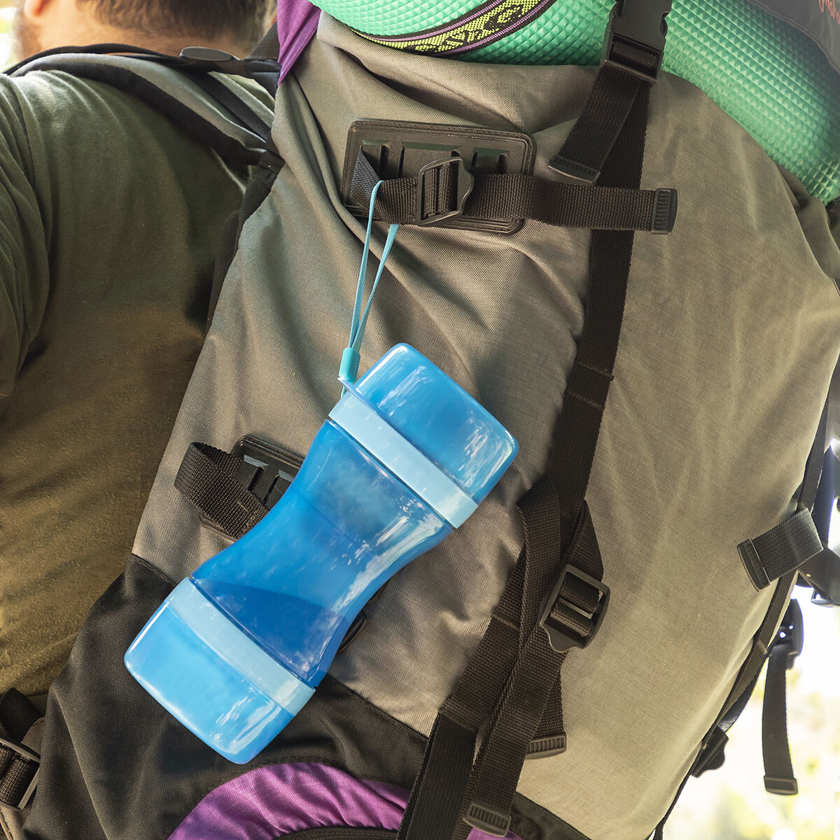 2-in-1 bottle with water and food containers for pets Pettap InnovaGoods-6