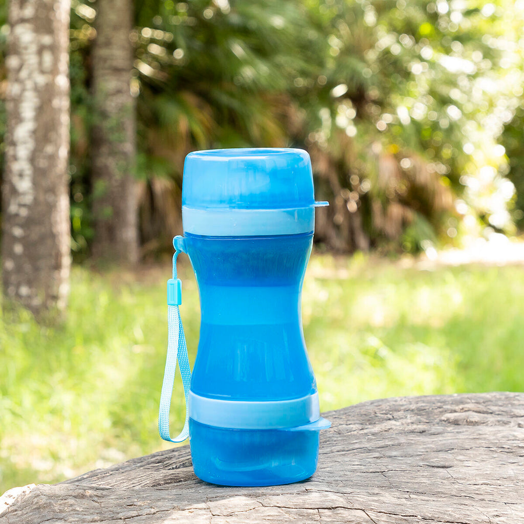 2-in-1 bottle with water and food containers for pets Pettap InnovaGoods-5