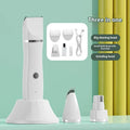 NNEDSZ White 4-in-1 Pet Grooming Electric Clippers - Professional Rechargeable Trimmer for Dogs & Cats, Paw, Fur, Nail, and Ear Care | Compact Design,-0