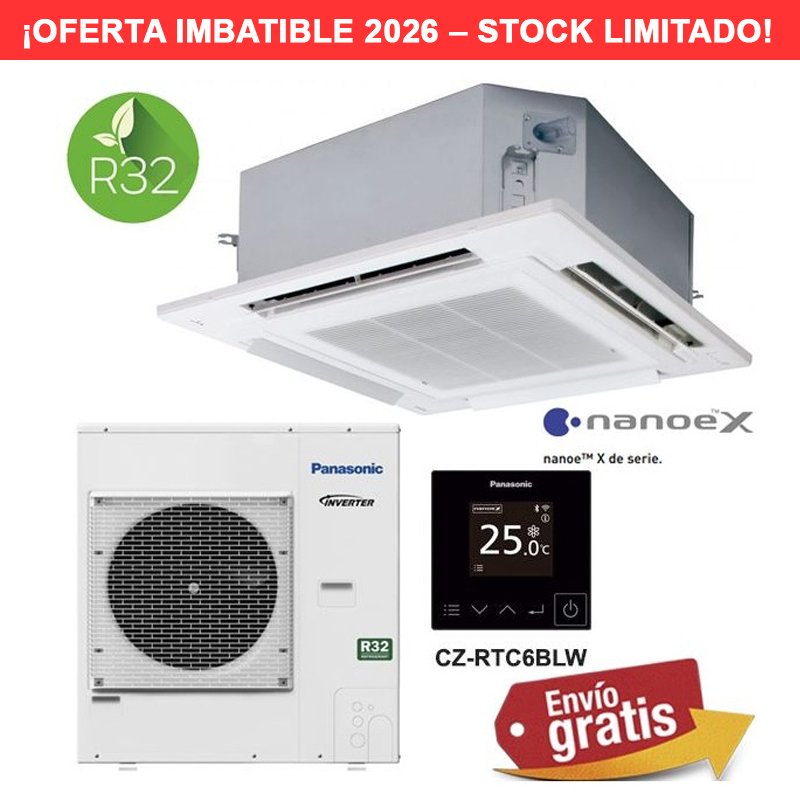 Aire Acondicionado Cassette Panasonic KIT-100PU3Z8-6W Trifásica | PACi NX Standard