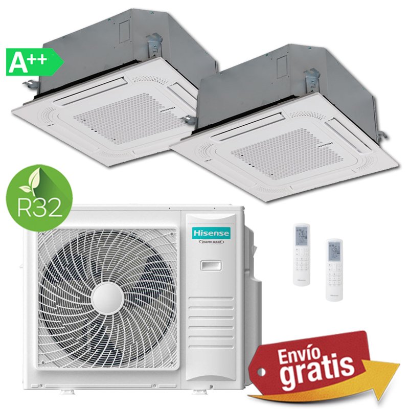 Aire Acondicionado Cassettes 2x1 Hisense 5AMW105U4RQC + ACT52UR4RCC8 + ACT52UR4RCC8