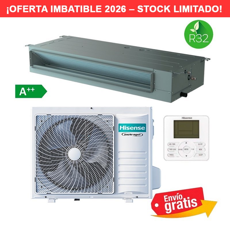 Aire Acondicionado Conductos Hisense ADT52UX4RSCL8 + AUW52U4RS7
