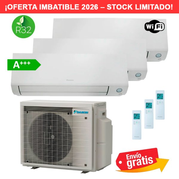 Aire Acondicionado Daikin 3x1 Perfera 3MXM40A9 + FTXM20A + FTXM20A + FTXM20A