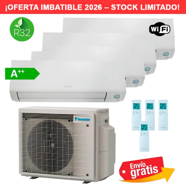 Aire Acondicionado Daikin 4x1 Perfera 4MXM68A9 + FTXM20A + FTXM20A + FTXM25A + FTXM35A