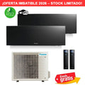 Aire Acondicionado Daikin Multisplit 2x1 Emura 3 2MXM50A9 + FTXJ25AB + FTXJ25AB Negro