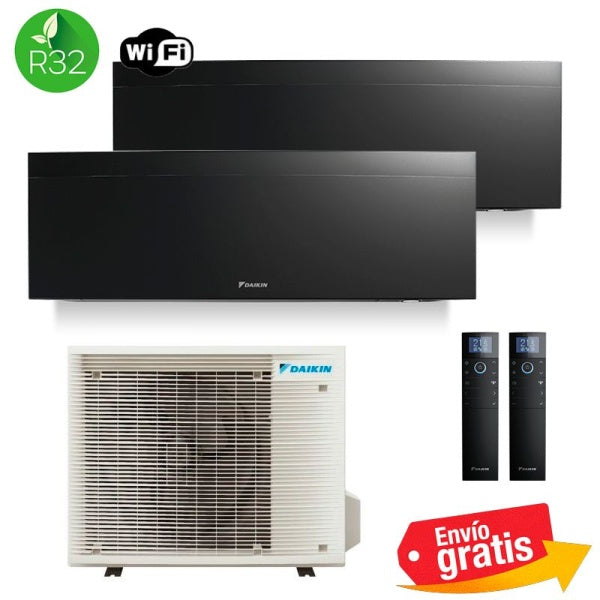 Aire Acondicionado Daikin Multisplit 2x1 Emura 3 2MXM50A9 + FTXJ25AB + FTXJ35AB Negro