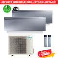Aire Acondicionado Daikin Multisplit 2x1 Emura 3 2MXM50A9 + FTXJ25AS + FTXJ25AS Plata