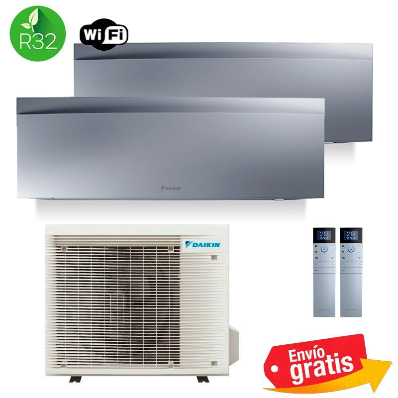 Aire Acondicionado Daikin Multisplit 2x1 Emura 3 RXJ50A + FTXJ25AS + FTXJ35AS Plata