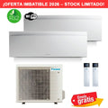 Aire Acondicionado Daikin Multisplit 2x1 Emura 3 2MXM50A9 + FTXJ25AW + FTXJ25AW Blanco