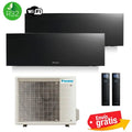 Aire Acondicionado Daikin Multisplit 2x1 Emura 3 2MXM40A9 + FTXJ25AB + FTXJ25AB Negro