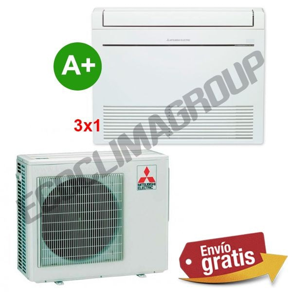 Aire Acondicionado de Suelo Mitsubishi 3x1 MXZ-3E68VA + MFZ-KJ25VE + MFZ-KJ25VE + MFZ-KJ25VE