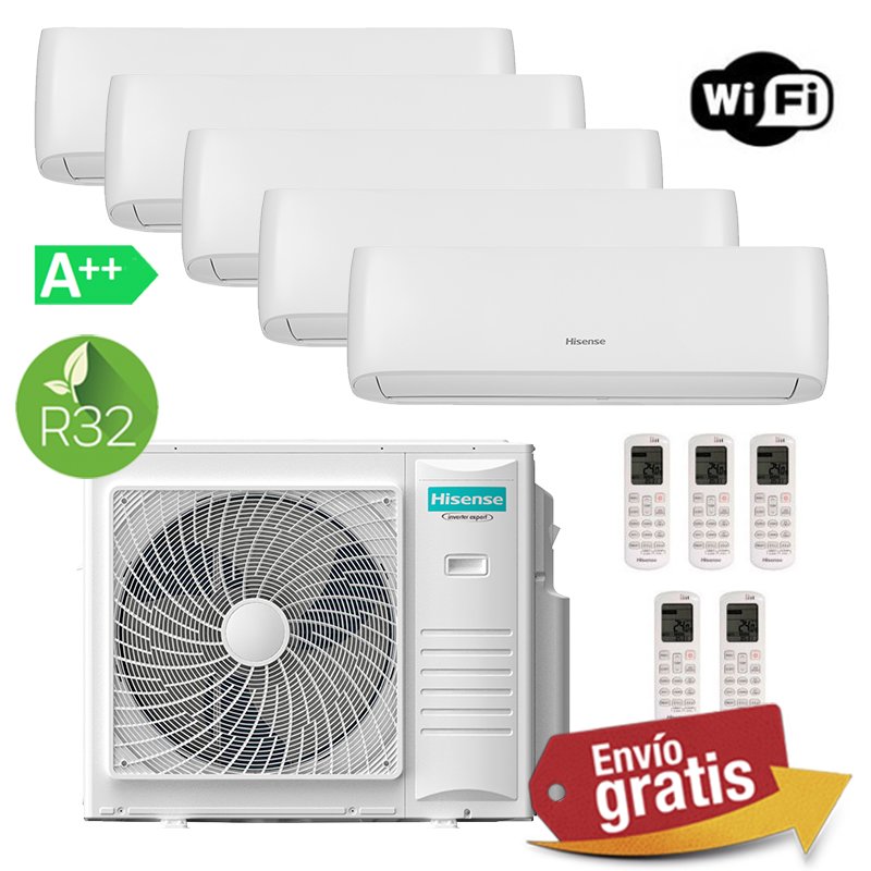 Aire Acondicionado Hisense Style MultiSplit 5x1 5AMW105U4RQC+ CF25YR4BG + CF25YR4BG + CF35MR0BG + CF35MR0BG + CF35MR0BG