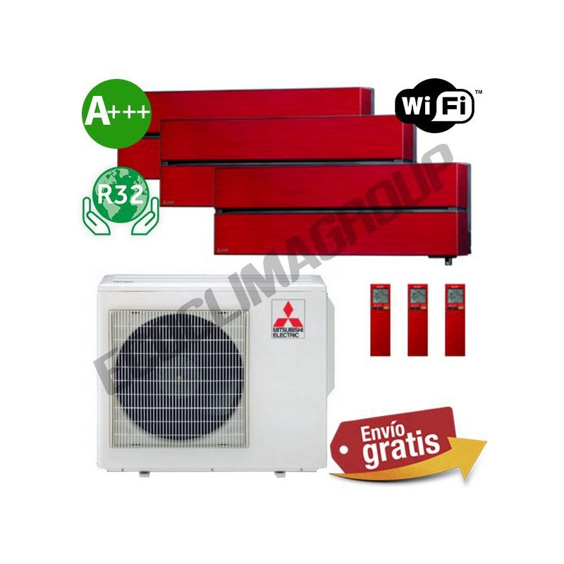 Aire Acondicionado Multi Split 3x1 Mitsubishi MXZ-3F54VF + MSZ-LN25VG + MSZ-LN25VG + MSZ-LN25VG