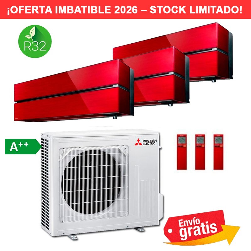 Aire Acondicionado Multi Split 3x1 Mitsubishi MXZ-3F54VF + MSZ-LN25VG + MSZ-LN35VG + MSZ-LN35VG