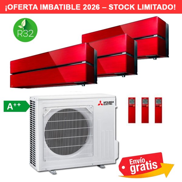 Aire Acondicionado Multi Split 3x1 Mitsubishi MXZ-3F54VF + MSZ-LN25VG + MSZ-LN35VG + MSZ-LN35VG