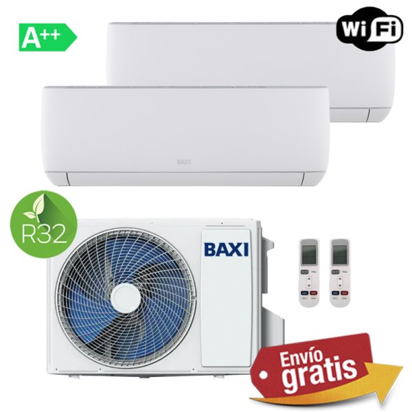 Aire acondicionado multisplit 2x1 Baxi Anori LSGT40-2M + JSGNW25 + JSGNW35