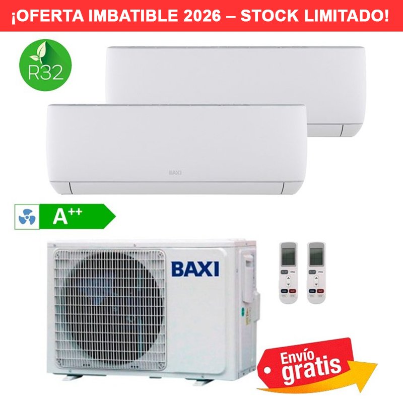 Aire Acondicionado Multisplit 2x1 Baxi Anori LSGT50-2M + JSGNW25 + JSGNW35