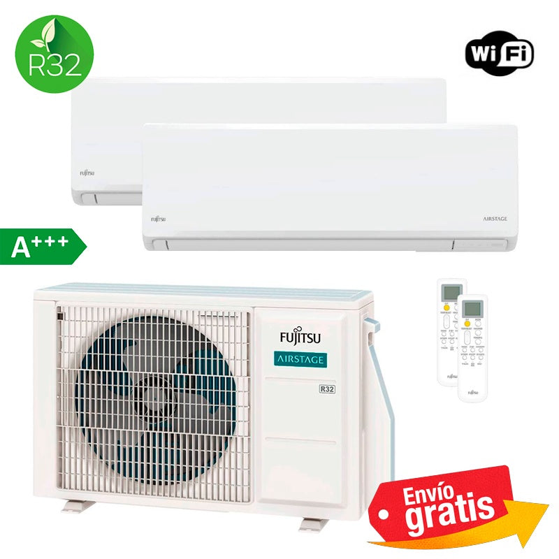 Aire Acondicionado Multisplit 2x1 Fujitsu AOY40M2-KB + ASY20-KN + ASY20-KN