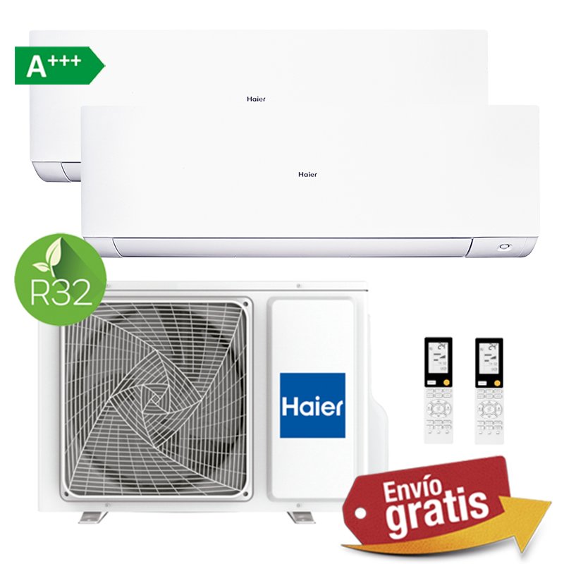 Aire Acondicionado Multisplit 2x1 Haier 2U40S2SM1FA + Expert 25 + Expert 25 (Blanco)