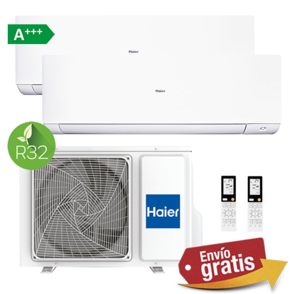 Aire Acondicionado Multisplit 2x1 Haier 2U40S2SM1FA + Expert 25 + Expert 35 (Blanco)