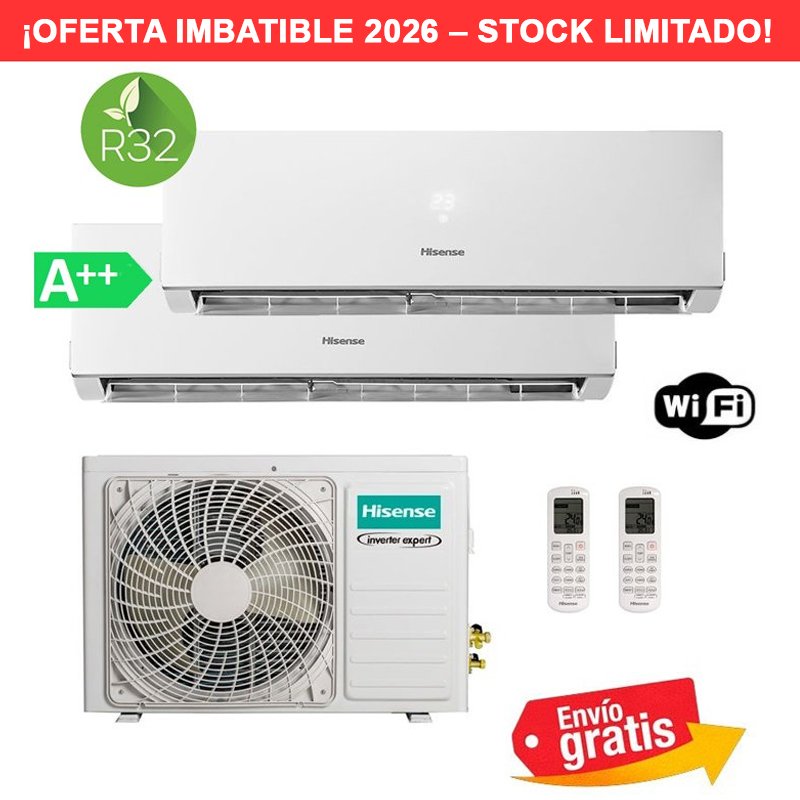 Aire Acondicionado Multisplit 2x1 Hisense Style 2AMW42U4RGC + CF25YR4BG + CF25YR4BG