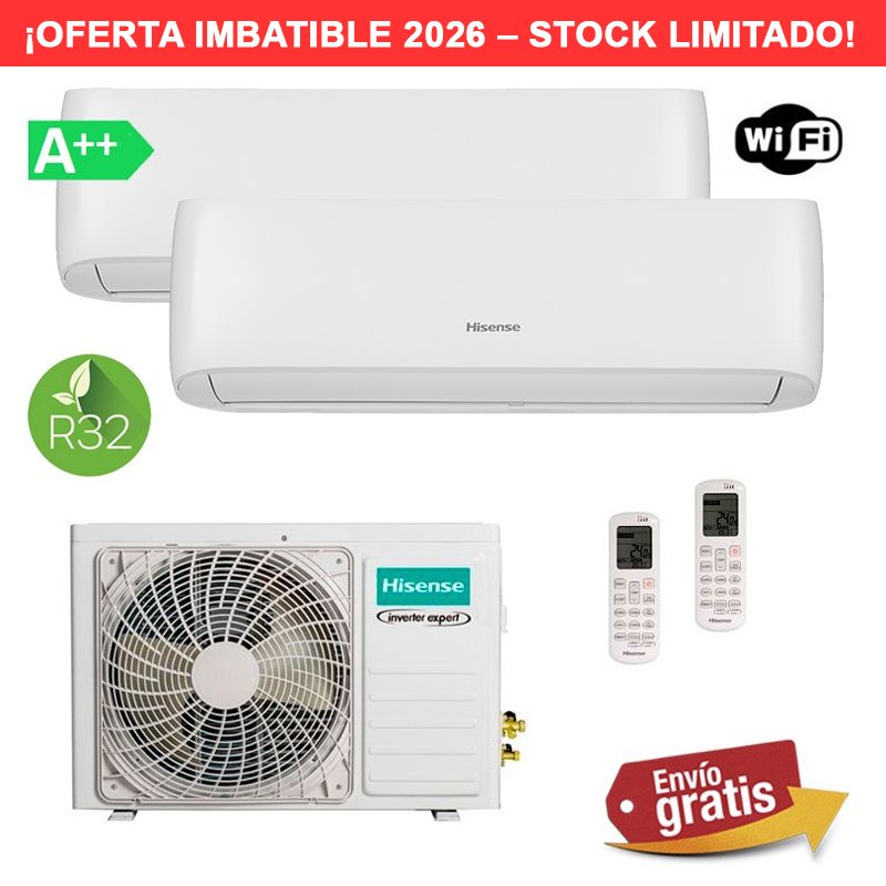 Aire Acondicionado Multisplit 2x1 Hisense Style 2AMW52U4RXC + CF35MR0BG + CF35MR0BG