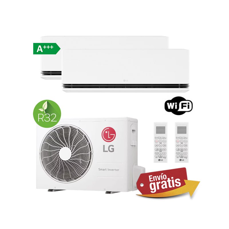 Aire Acondicionado Multisplit 2x1 LG MU2R17.U13 + H09S1DA.NS1 + H12S1DA.NS1
