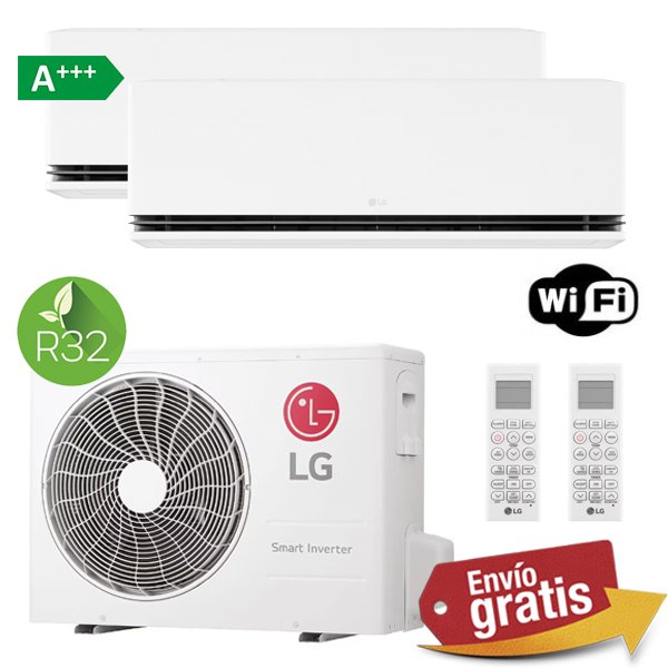 Aire Acondicionado Multisplit 2x1 LG MU3R19.U23 + H09S1DA.NS1 + H18S1DA.NS1