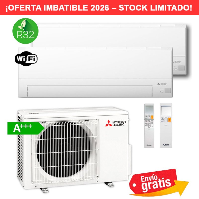 Aire Acondicionado MultiSplit 2x1 Mitsubishi MXZ-2F42VF + MSZ-AY25VGK + MSZ-AY35VGK