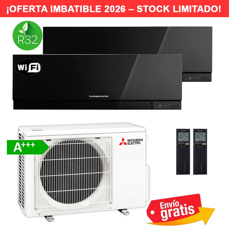 Aire Acondicionado MultiSplit 2x1 Mitsubishi MXZ-2F42VF + MSZ-EF25VGK + MSZ-EF25VGK