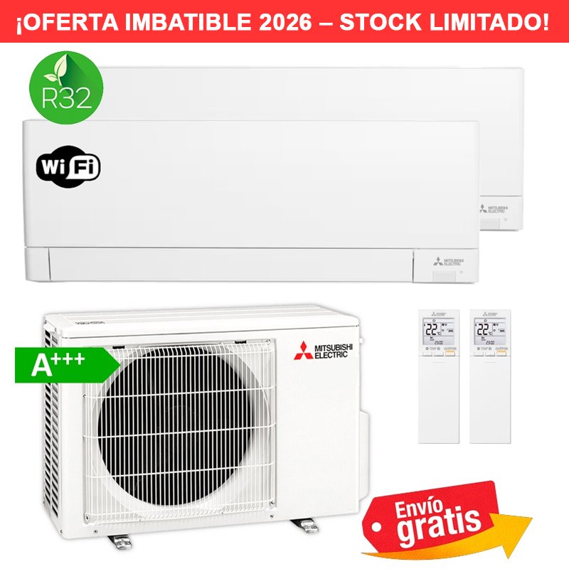 Aire Acondicionado MultiSplit 2x1 Mitsubishi MXZ-2F53VF + MSZ-AY25VGK + MSZ-AY42VGK
