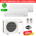 Aire Acondicionado MultiSplit 2x1 Mitsubishi MXZ-2HA50VF + MSZ-HR25VFK + MSZ-HR25VFK R32