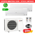 Aire Acondicionado MultiSplit 2x1 Mitsubishi MXZ-2HA50VF + MSZ-HR35VFK + MSZ-HR35VFK R32