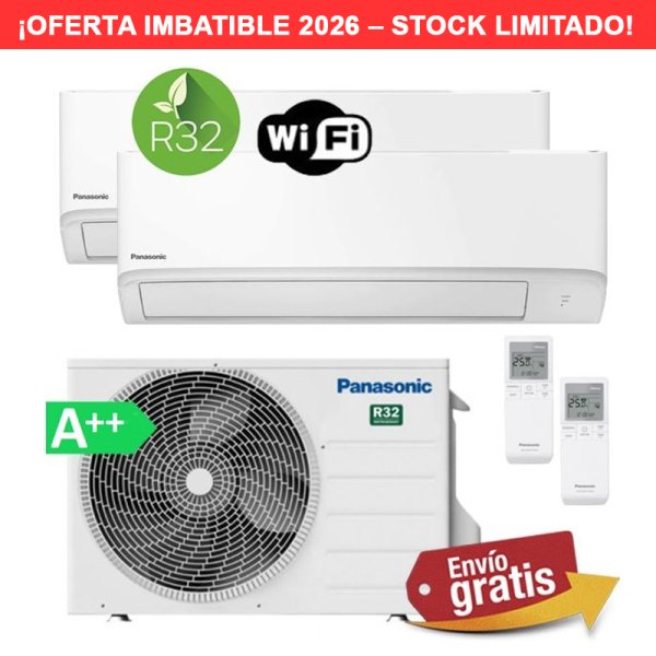Aire Acondicionado Multisplit 2x1 Panasonic CU-2TZ50TBE + CS-TZ35ZKEW + CS-TZ35ZKEW