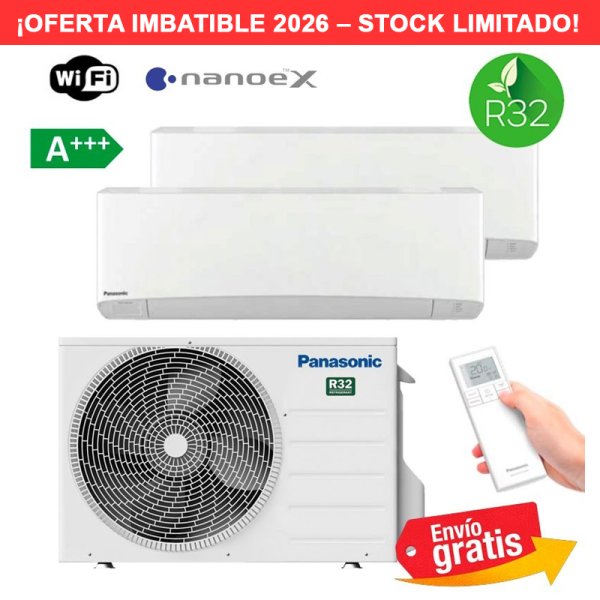 Aire Acondicionado Multisplit 2x1 Panasonic CU-2Z50TBE + CS-Z35ZKEW + CS-Z25ZKEW