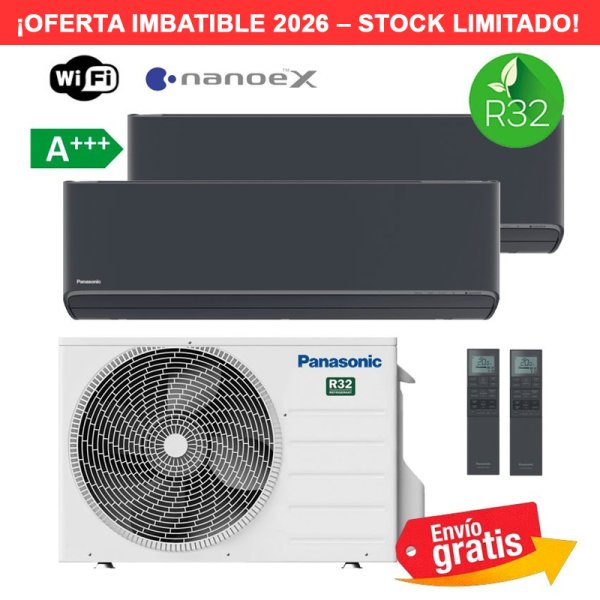 Aire Acondicionado Multisplit 2x1 Panasonic CU-2Z50TBE + CS-Z35ZKEW-H + CS-Z25ZKEW-H