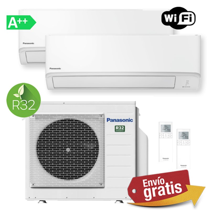 Aire Acondicionado Multisplit 2x1 Panasonic CU-3TZ52TBE + CS-TZ35CKEW + CS-TZ50CKEW